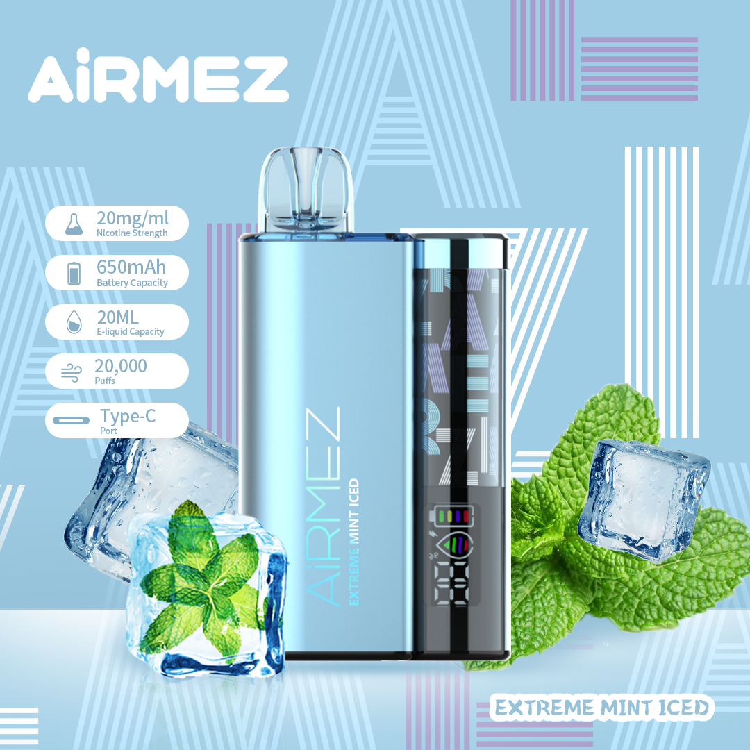 AiRMEZ Original Extreme Mint Iced 20000 Puffs Disposable Vape Token Vapes AiRMEZ Original Extreme Mint Iced 20000 Puffs Disposable Vape Token Vapes