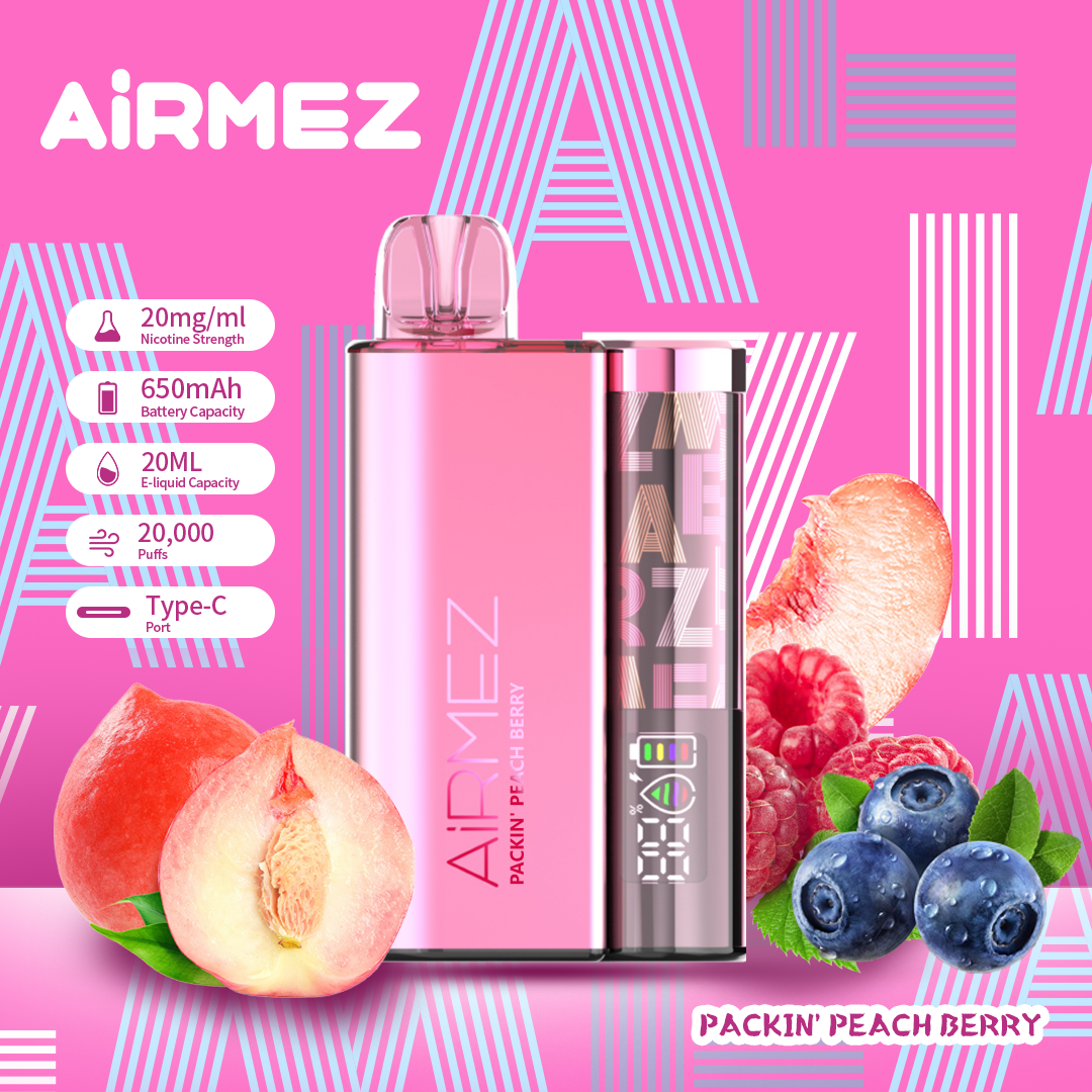 AiRMEZ Original Packin' Peach Berry 20000 Puffs Disposable Vape Token Vapes AiRMEZ Original Packin' Peach Berry 20000 Puffs Disposable Vape Token Vapes