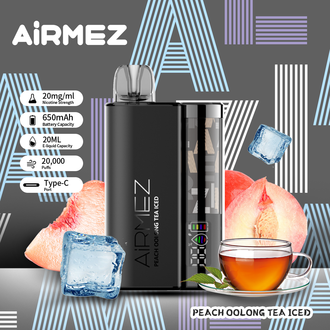 AiRMEZ Original Peach Oolong Tea Iced 20000 Puffs Disposable Vape Token Vapes AiRMEZ Original Peach Oolong Tea Iced 20000 Puffs Disposable Vape Token Vapes