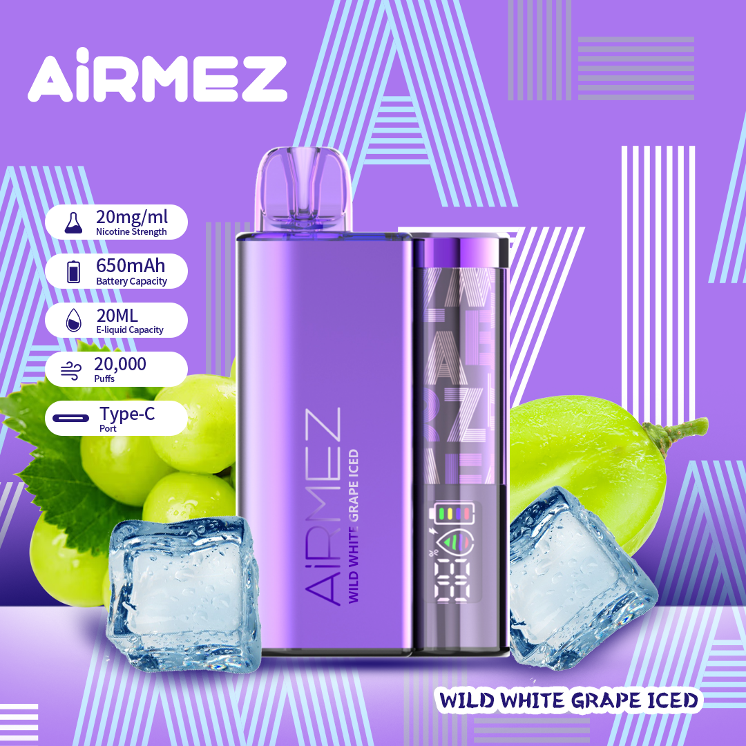 AiRMEZ Original Wild White Grape Iced 20000 Puffs Disposable Vape Token Vapes AiRMEZ Original Wild White Grape Iced 20000 Puffs Disposable Vape Token Vapes