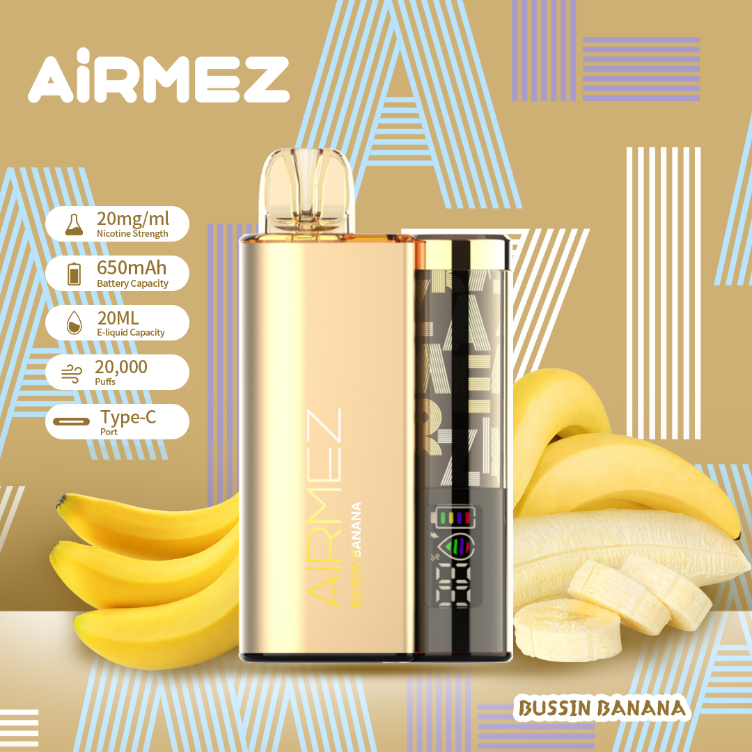 AiRMEZ Original Bussin Banana 20000 Puffs Disposable Vape Token Vapes AiRMEZ Original Bussin Banana 20000 Puffs Disposable Vape Token Vapes