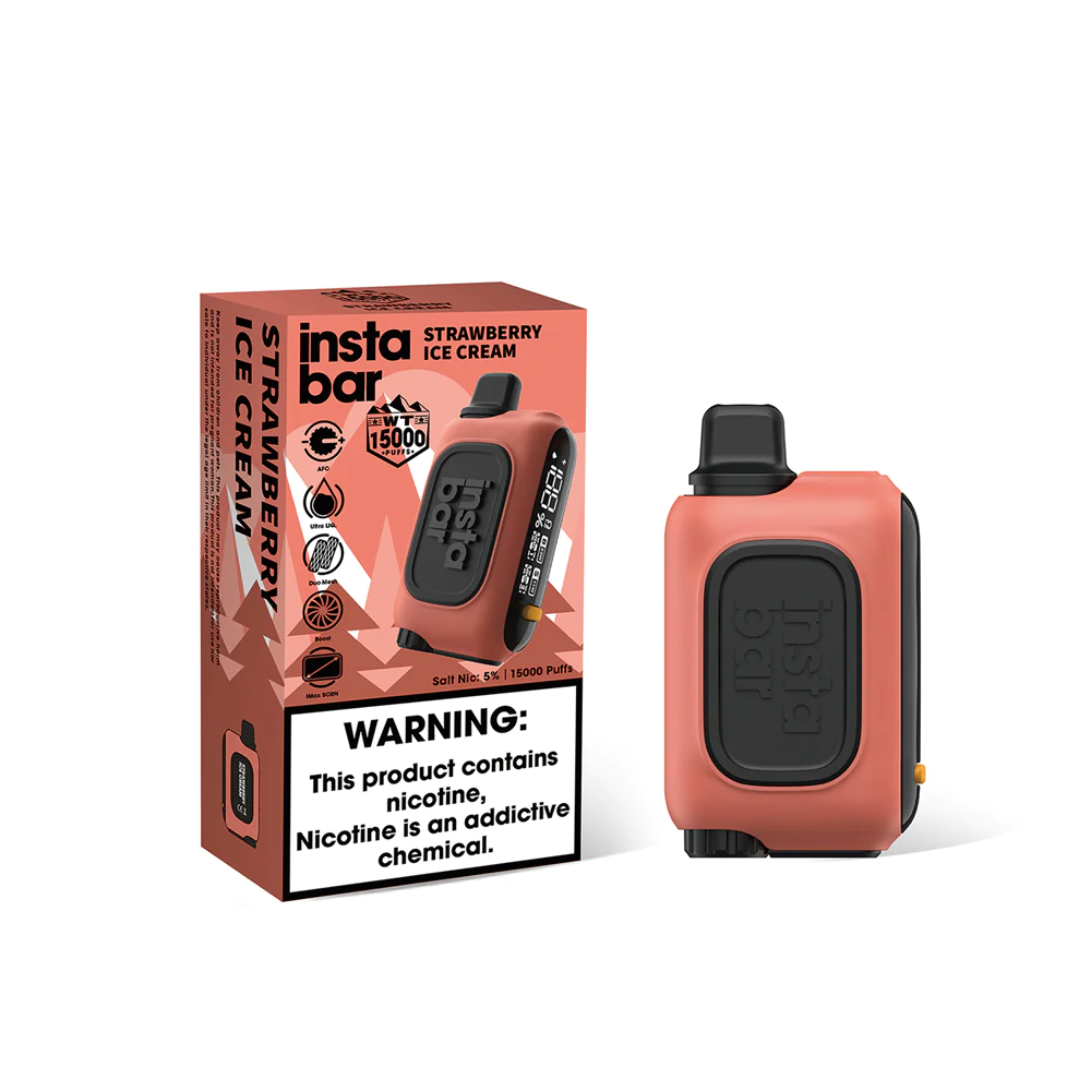Instabar Strawberry Ice cream 15000 Puffs Walkie Talkie Disposable Vap Token Vapes Instabar Strawberry Ice cream 15000 Puffs Walkie Talkie Disposable Vap Token Vapes