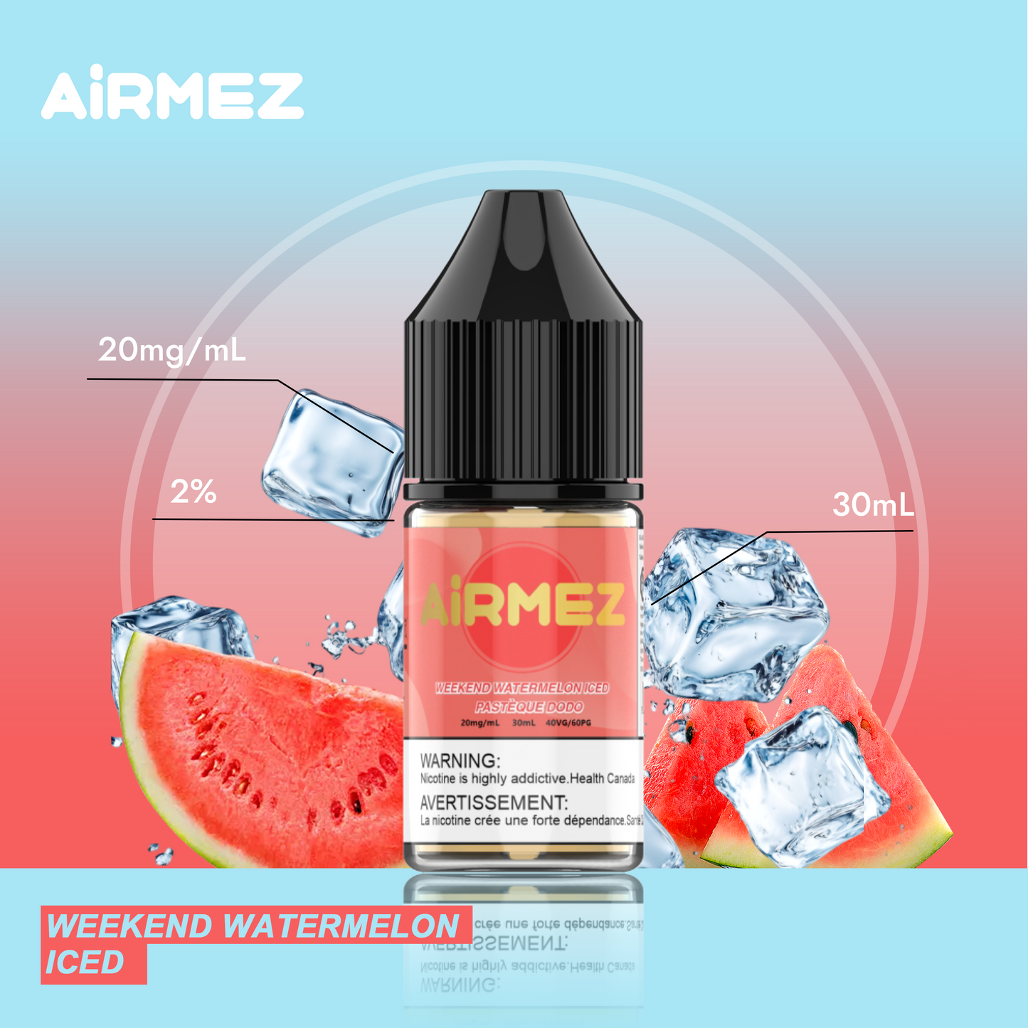 AiRMEZ Original E-LIQUID Weekend Watermelon Iced