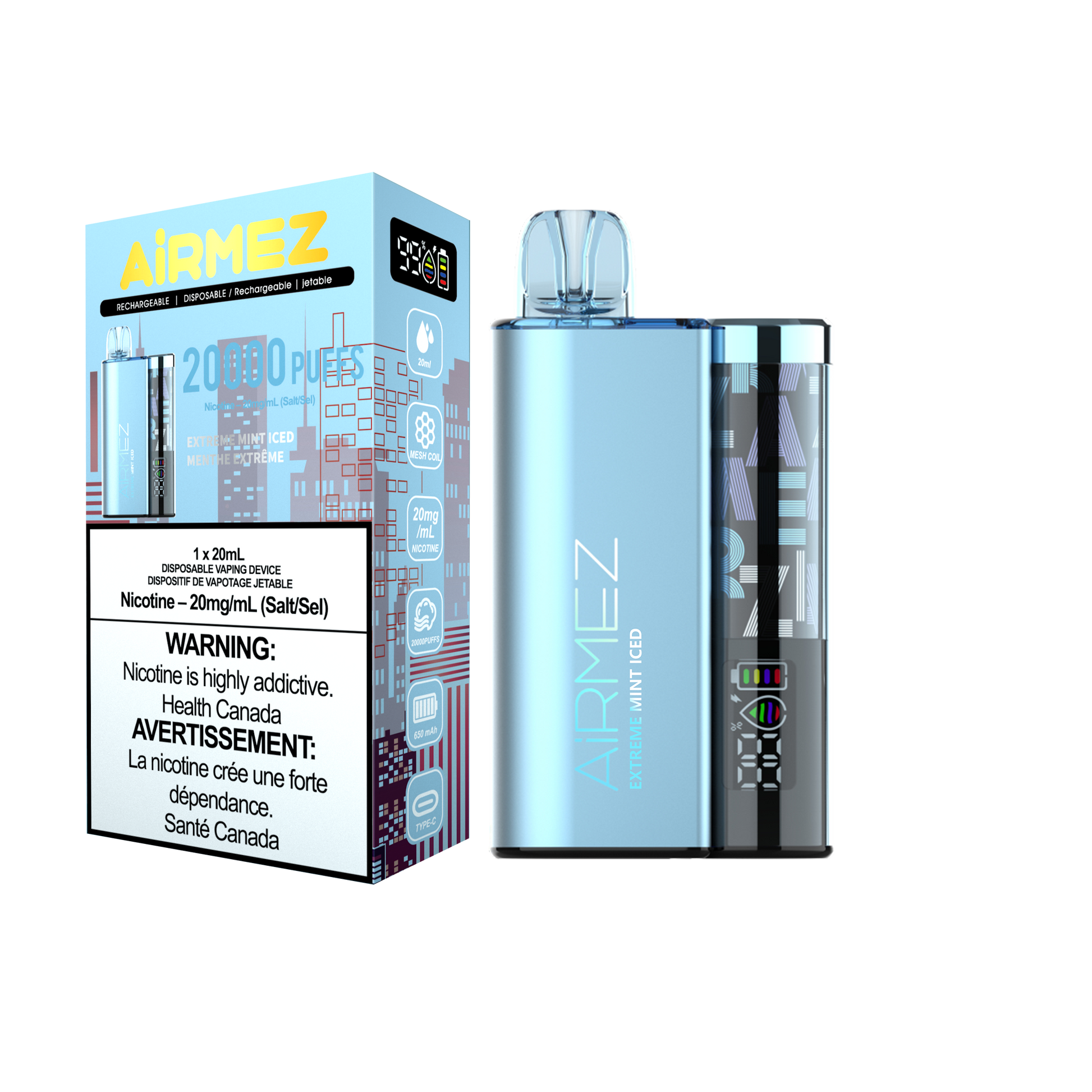 AiRMEZ Original Extreme Mint Iced 20000 Puffs Disposable Vape Token Vapes AiRMEZ Original Extreme Mint Iced 20000 Puffs Disposable Vape Token Vapes