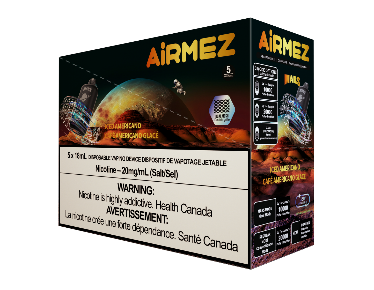 AirMez Ice Americano 20000 Puffs Mission to Mars Vape