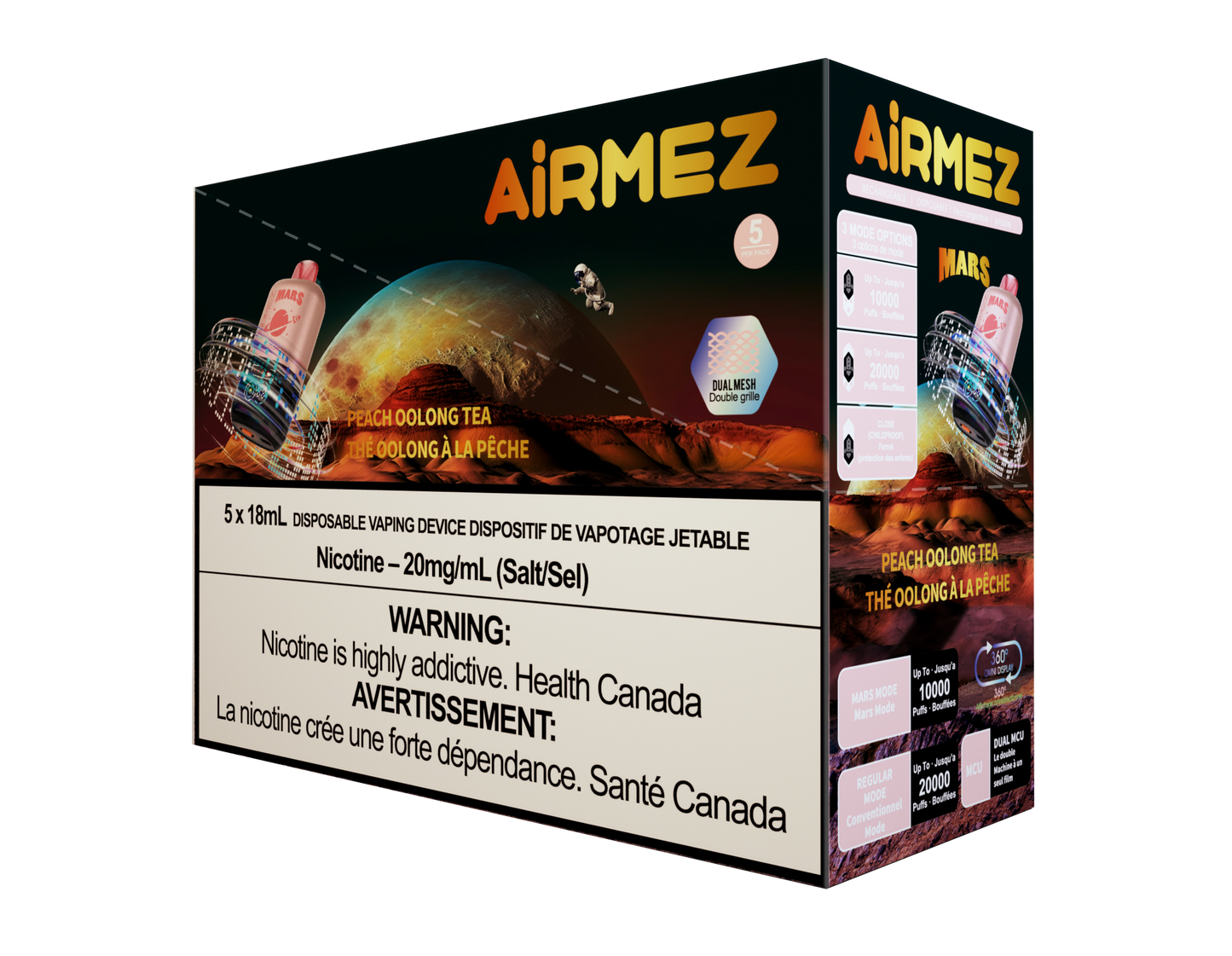 AirMez Peach Oolong Tea 20000 Puffs Mission to Mars Vape