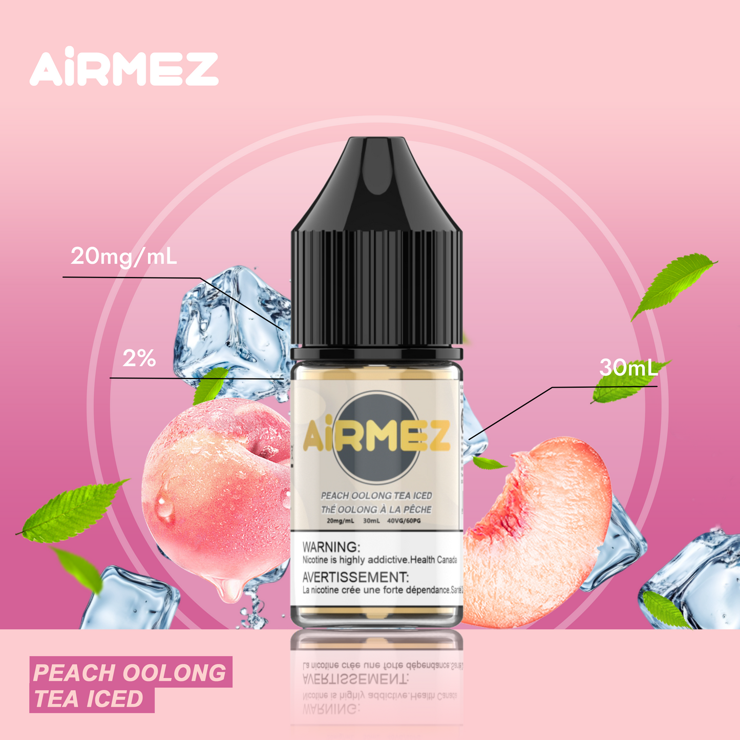 AiRMEZ Original E-LIQUID Peach Oolong Tea Iced