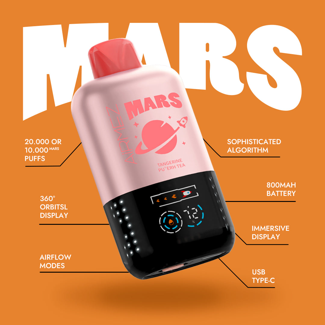 AiRMEZ Tangerine Pu'erh Tea 20000 Puffs Mission to Mars Vape Token Vapes AiRMEZ Tangerine Pu'erh Tea 20000 Puffs Mission to Mars Vape Token Vapes